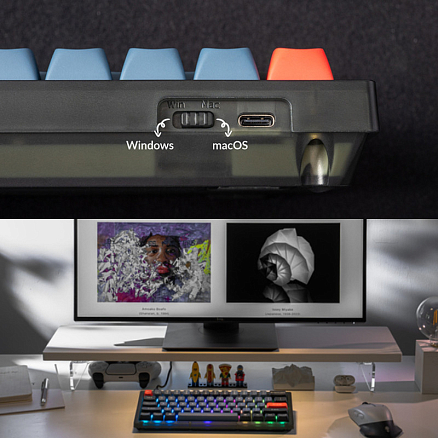 Клавиатура Keychron V4 K pro Red механическая с подсветкой игровая черная