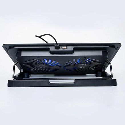 Подставка для ноутбука до 17,3 дюйма охлаждающая с подсветкой Miru CP1705 Doublewind черная