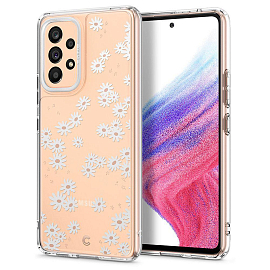 Чехол для Samsung Galaxy A53 гибридный Spigen Cyrill Cecile White Daisy прозрачный