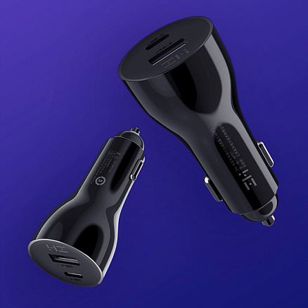 Зарядное устройство автомобильное с USB и Type-C входами 5А 45W Xiaomi ZMI AP721 (быстрая зарядка QC 3.0, PD) черное