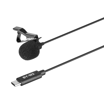 Микрофон петличный Boya BY-M3 для телефонов черный