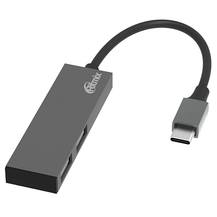 Переходник Type-C - 2 х USB 2.0 Ritmix CR-4201 серый