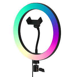 Кольцевая лампа диаметром 26 см со штативом высотой 8-30 см Ritmix RRL-263 черная