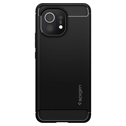 Чехол для Xiaomi Mi 11 гелевый Spigen Rugged Armor черный