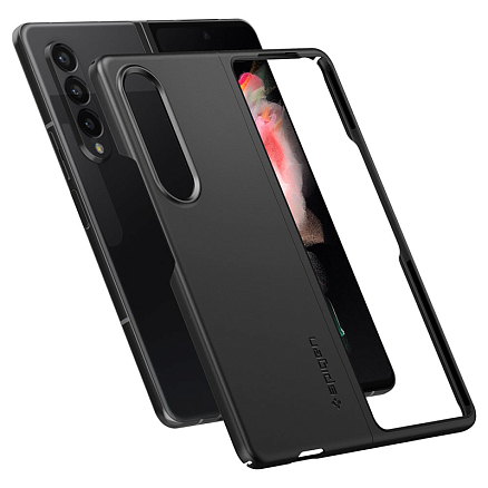 Чехол для Samsung Galaxy Z Fold 3 пластиковый ультратонкий Spigen Air Skin черный