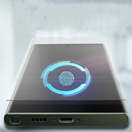 Защитное стекло для Samsung Galaxy S23 Ultra на весь экран противоударное WhiteStone Dome Glass c УФ-лампой прозрачное 2 шт.