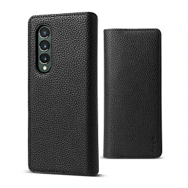 Чехол для Samsung Galaxy Z Fold 3 из натуральной кожи - книжка Ringke Signature черный