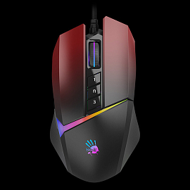Мышь проводная USB оптическая A4Tech Bloody W60 Max с подсветкой 10 кнопок 10000dpi игровая красная