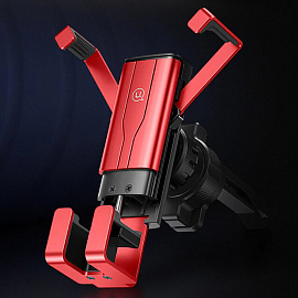 Держатель автомобильный в решетку обдува с гравитационным зажимом Usams US-ZJ060 красный