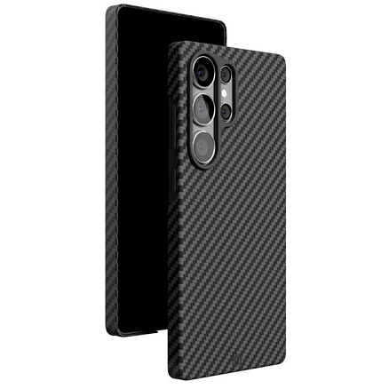 Чехол для Samsung Galaxy S25 Ultra кевларовый тонкий VLP Kevlar MagSafe черный
