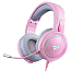 Наушники Redragon Mento полноразмерные с микрофоном и RGB подсветкой игровые розовые