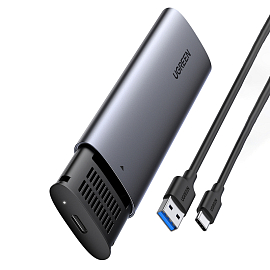 Корпус для SSD M.2 диска Type-C 3.1 Gen2 (5 Gbps) Ugreen CM400 серый