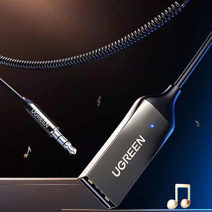 Bluetooth аудио адаптер (ресивер) 3,5 мм в USB порт Ugreen CM309 с громкой связью черный