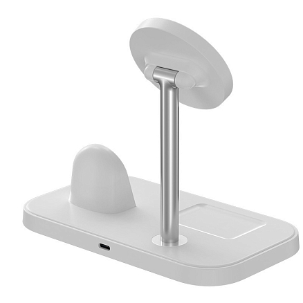 Беспроводная зарядка 3-в-1 MagSafe для телефона, Apple Watch и AirPods 22.5W TFN MagStand QI28 белая