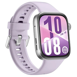 Умные часы Huawei Watch FIT 4 (серебристый, с сиреневым силиконовым ремешком, международная версия)