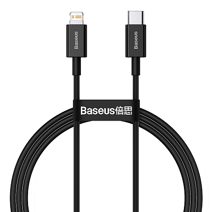 Кабель Type-C - Lightning для зарядки 1 м 20W Baseus Superior (быстрая зарядка PD) черный