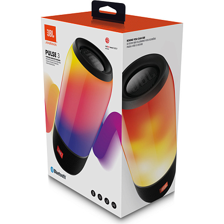 Портативная колонка JBL Pulse 3 с разноцветной подсветкой и с защитой от воды черная