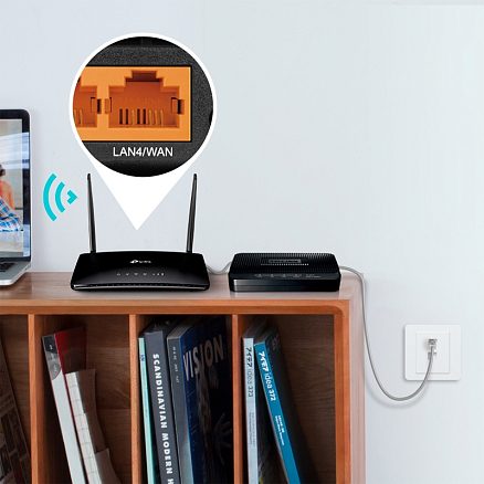 WI-FI маршрутизатор (роутер) 2.4 ГГц 4G LTE TP-Link TL-MR6400 черный