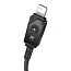 Кабель USB - Lightning для зарядки iPhone 2 м 2.4А плетеный Baseus Unbreakable черный