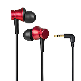 Наушники Xiaomi Basic вакуумные c микрофоном черно-красные