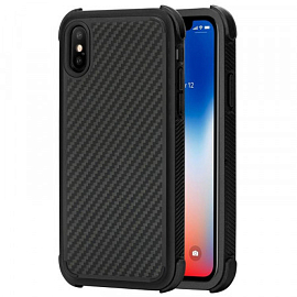 Чехол для iPhone X гибридный для экстремальной защиты Pitaka MagEZ Pro черно-серый