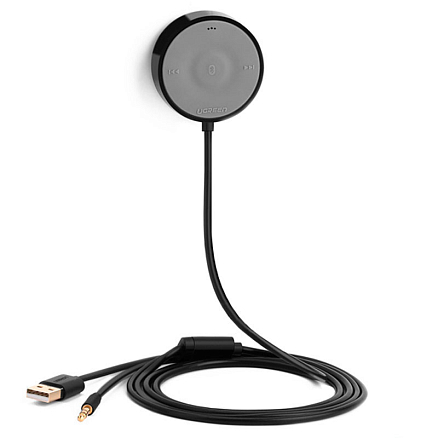 Bluetooth аудио адаптер (ресивер) 3,5 мм в USB порт Ugreen MM125 с громкой связью черно-серый
