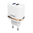 Зарядное устройство сетевое с двумя USB входами 2.4А и MicroUSB кабелем Ldnio DL-AC52 белое