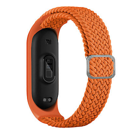 Сменный браслет для Xiaomi Mi Smart Band 3, 4, 5, 6 текстильный Hurtel Fabric оранжевый