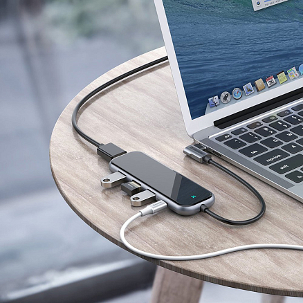 Хаб (разветвитель) Type-C - 3 х USB 3.0, HDMI 4K, Type-C PD Baseus Multi-functional серый