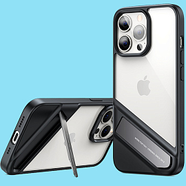 Чехол для iPhone 13 Pro Max гибридный с подставкой UGREEN LP492 прозрачно-черный