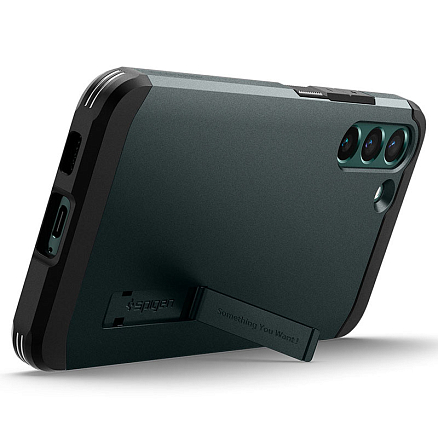 Чехол для Samsung Galaxy S22+ гибридный для экстремальной защиты Spigen SGP Tough Armor черно-серый