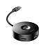 USB 3.0 HUB (разветвитель) на 1 порт USB 3.0 и 3 порта USB 2.0 25 см Baseus Round Box с питанием MicroUSB черный