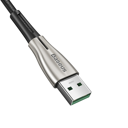 Кабель USB - MicroUSB для зарядки 0,5 м 4А плетеный Baseus Waterdrop (быстрая зарядка) черный
