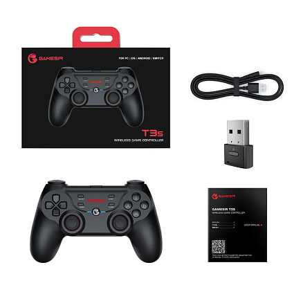Джойстик (геймпад) беспроводной для телефона, Nintendo Switch и ПК GameSir T3s 19 кнопок черный