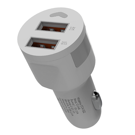Зарядное устройство автомобильное с двумя USB входами 5.2A и Type-C кабелем Maxvi CCM-522 Plus T белое