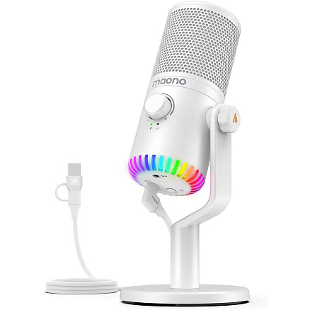Микрофон для стрима Maono DM30 белый