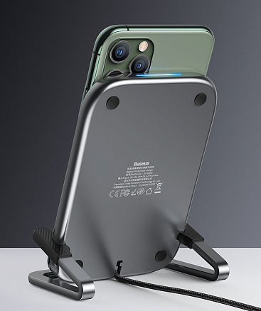 Беспроводная зарядка для телефона 15W Baseus Rib (быстрая зарядка) черная