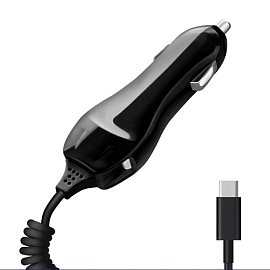 Зарядное устройство автомобильное 2.1A с Type-C кабелем 1,2 м Deppa 22132 черное