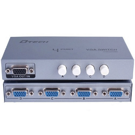 VGA Switch на 4 порта (4 VGA входа на 1 VGA выход) Dtech DT-7034