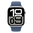 Умные часы Apple Watch 10 42 мм с синим силиконовым ремешком S/M алюминиевые серебристые