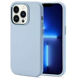 Чехол для iPhone 14 Pro Max силиконовый Tech-Protect Liquid голубой