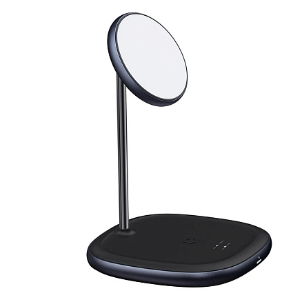 Беспроводная магнитная зарядка 2-в-1 MagSafe для iPhone и AirPods 20W Baseus Swan черная