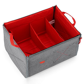 Ящик-органайзер складной в багажник автомобиля Тренд Фолдин 24 л серо-красный