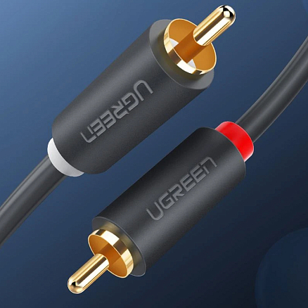 Кабель 2RCA - 2RCA тюльпаны (папа - папа) 3 м Ugreen AV104