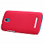 Чехол для HTC Desire 500 пластиковый тонкий Nillkin Super Frosted красный
