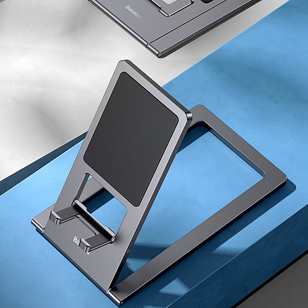 Подставка-держатель для телефона или планшета до 12,9 дюйма Baseus Foldable серая
