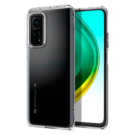 Чехол для Xiaomi Mi 10T, Mi 10T Pro гелевый ультратонкий Spigen Liquid Crystal прозрачный