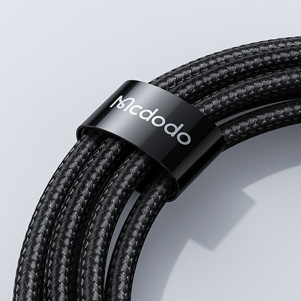 Кабель Type-C - Lightning для зарядки 1,2 м 3А 36W с дисплеем плетеный McDodo CA-1030 (быстрая зарядка PD) черный