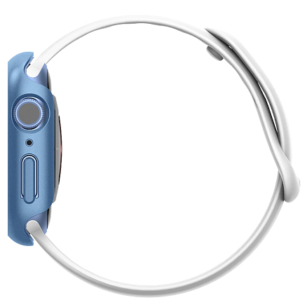 Чехол для Apple Watch 41 мм пластиковый тонкий Spigen Thin Fit синий