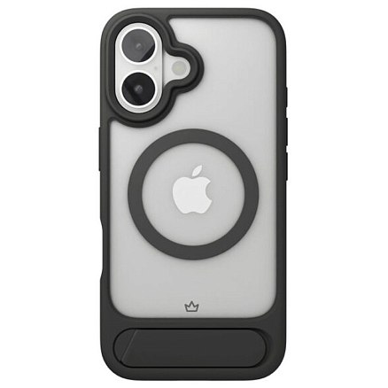 Чехол для iPhone 16 гибридный с подставкой VLP Reels Magsafe прозрачно-черный